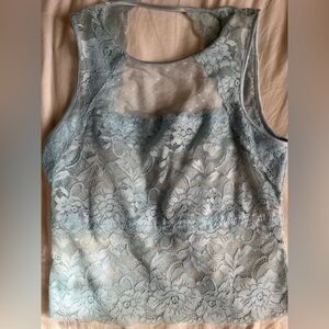 Guess Light Blue Lace Top
